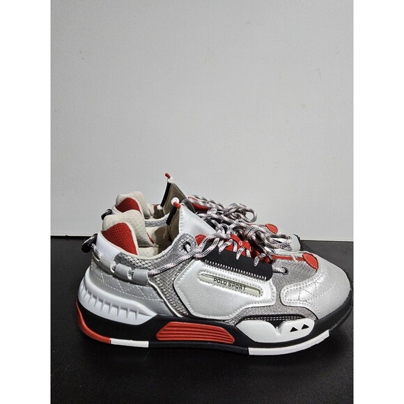 New Ralph Lauren Polo Sport White Black Red Men's Size 11 High Top Shoes PS100 - Picture 3 of 9
